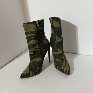 Steve Madden Camouflage Wagu Ankle Heel Booties